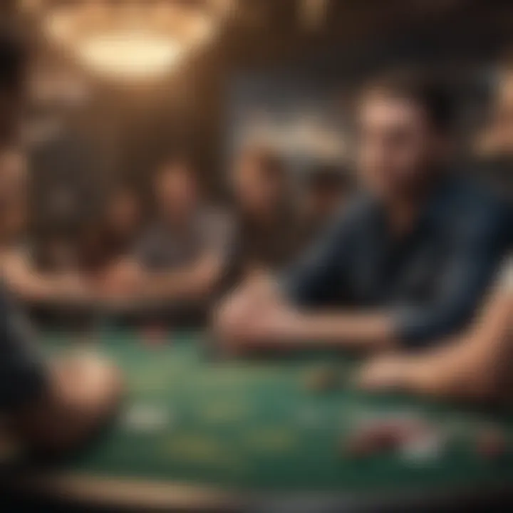 Artistic visualization of poker players in a competitive setting