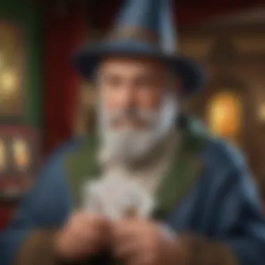 The mysterious Wizard of Oz character in the slot machine game